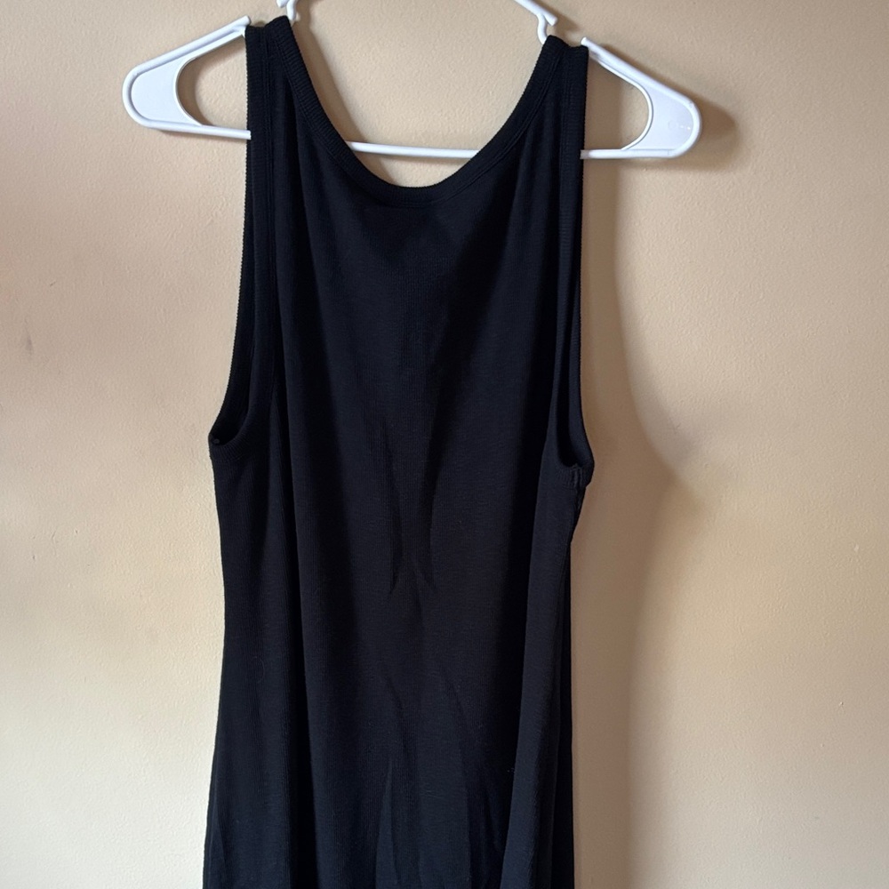 Black Sleeveless Button-Front Dress - Picture 6 of 7